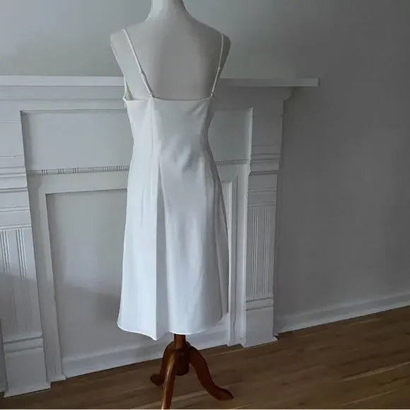 Aidan Mattox 10 Off White Party Cocktail Dress Y2K Style Slipdress Minimalist